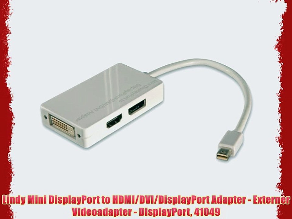 Lindy Mini DisplayPort to HDMI/DVI/DisplayPort Adapter - Externer Videoadapter - DisplayPort