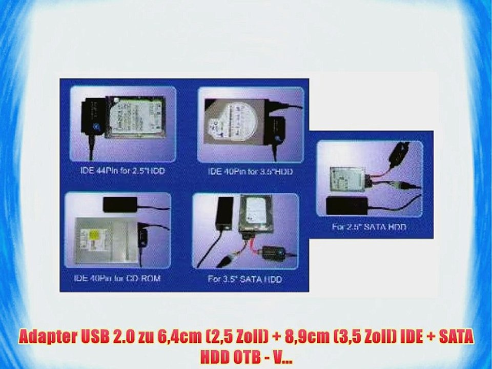 Adapter USB 2.0 zu 64cm (25 Zoll)   89cm (35 Zoll) IDE   SATA HDD OTB - V...