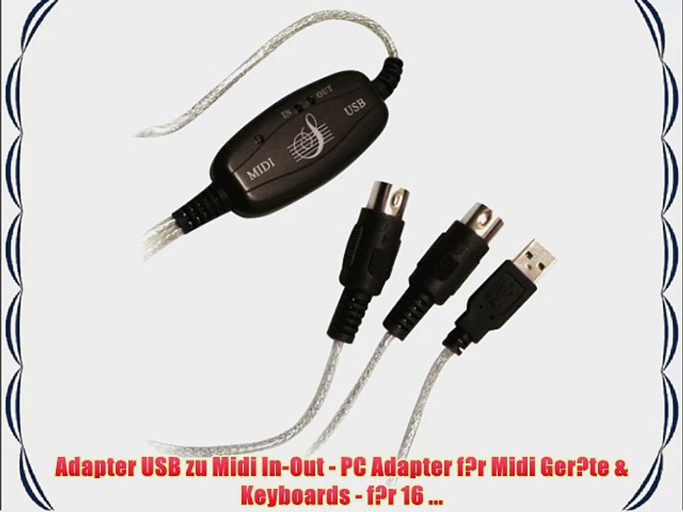 Adapter USB zu Midi In-Out - PC Adapter f?r Midi Ger?te