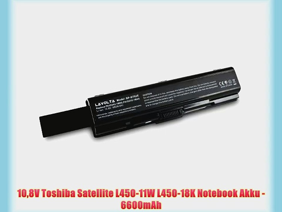108V Toshiba Satellite L450-11W L450-18K Notebook Akku - 6600mAh