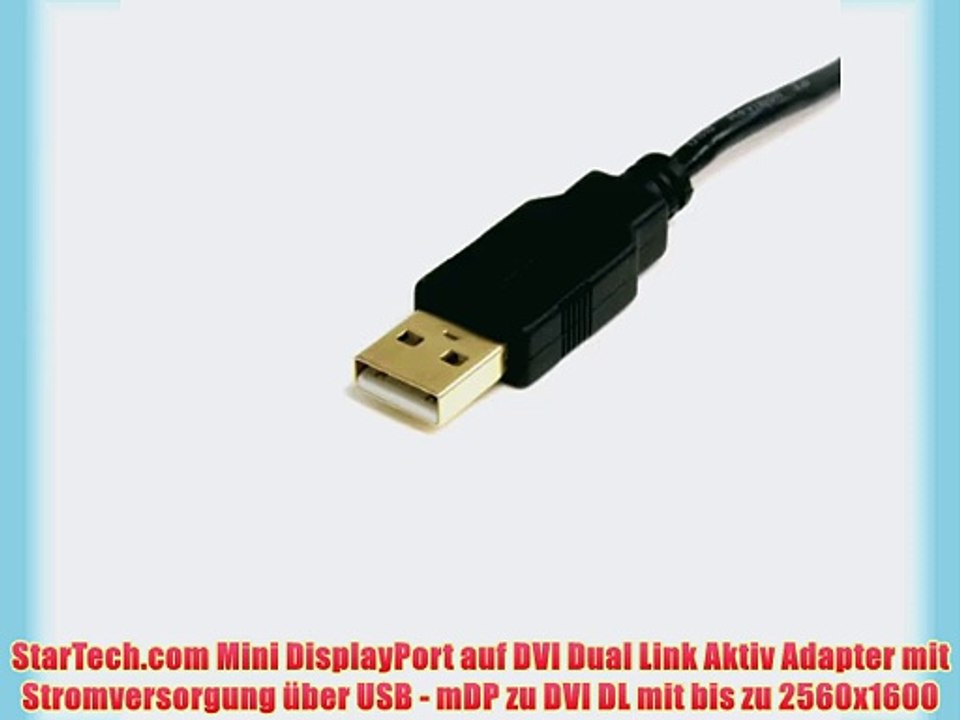 StarTech.com Mini DisplayPort auf DVI Dual Link Aktiv Adapter mit Stromversorgung ?ber USB