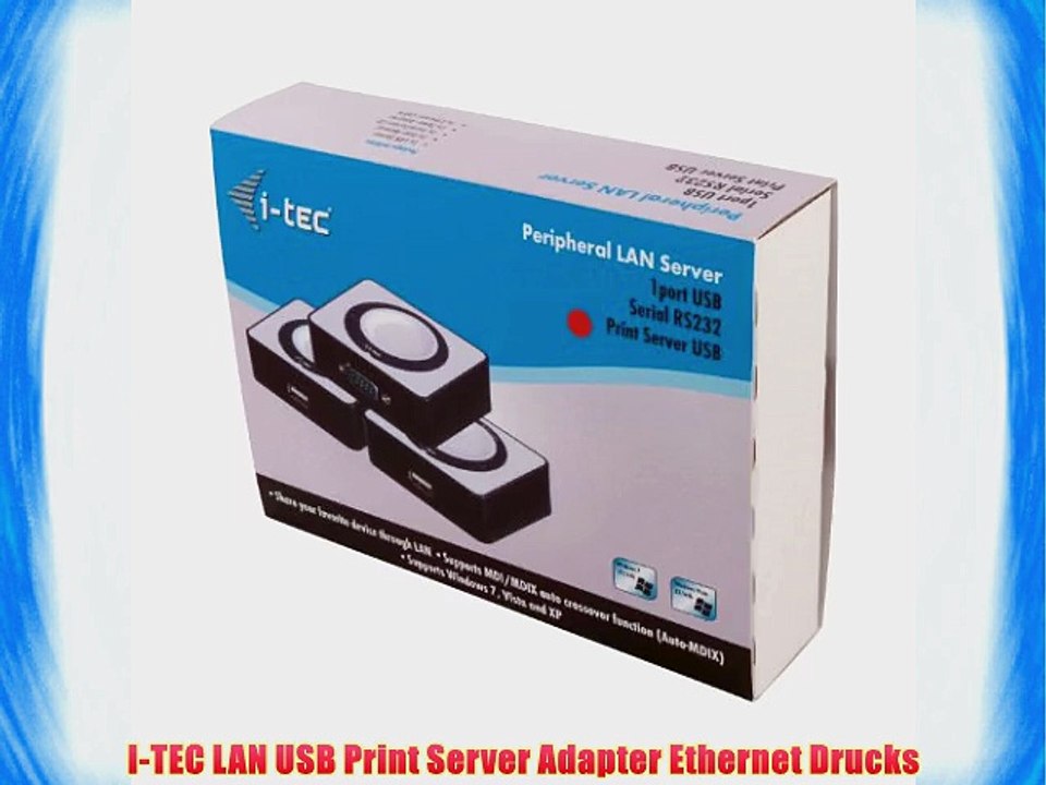 I-TEC LAN USB Print Server Adapter Ethernet Drucks