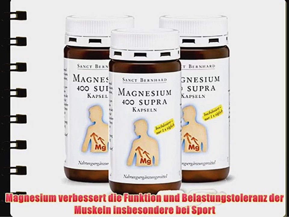 Sanct Bernhard Magnesium-400-supra-Kapseln 360 St?ck (3er-Bundle)