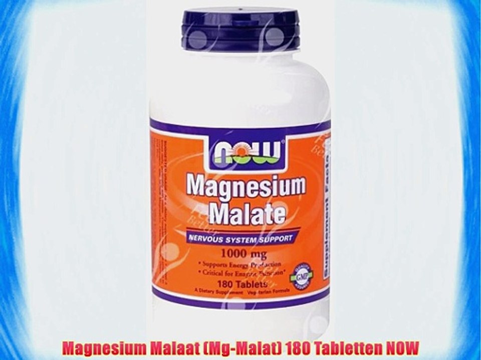 Magnesium Malaat (Mg-Malat) 180 Tabletten NOW
