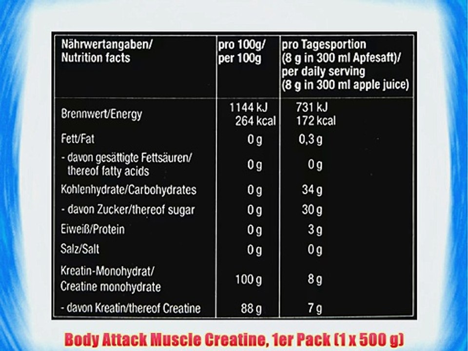 Body Attack Muscle Creatine 1er Pack (1 x 500 g)