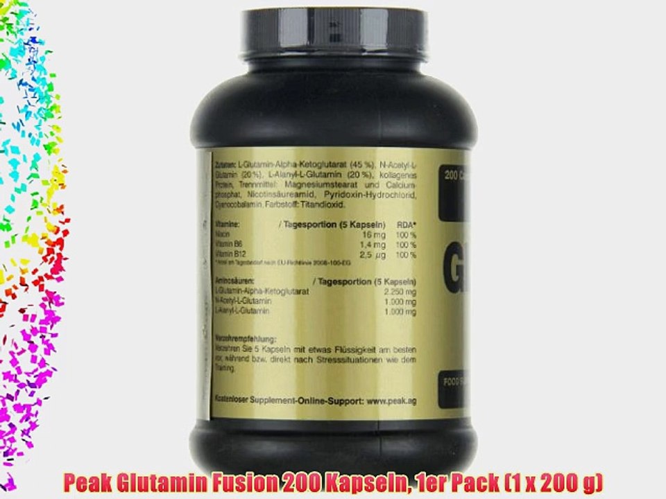 Peak Glutamin Fusion 200 Kapseln 1er Pack (1 x 200 g)