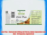 Zimt Plus - Zimtextrakt 200mg mit Chrom Alpha-Lipons?ure und Zink - 90 Kapseln vegetarisch