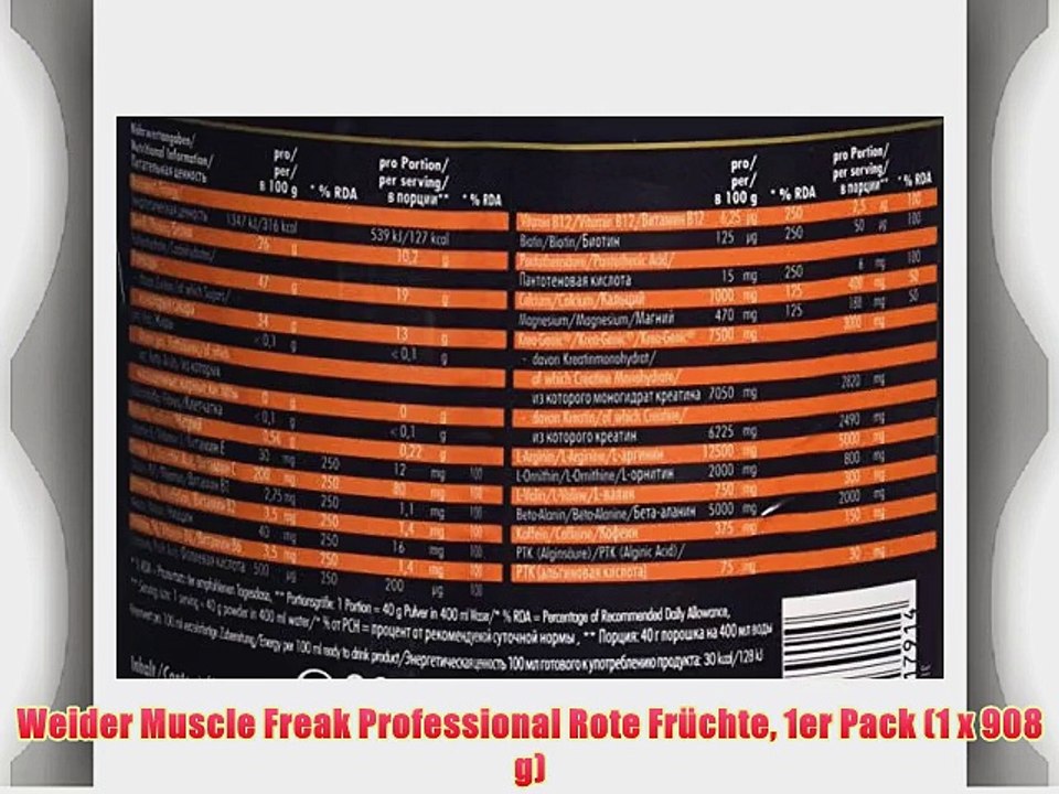 Weider Muscle Freak Professional Rote Fr?chte 1er Pack (1 x 908 g)