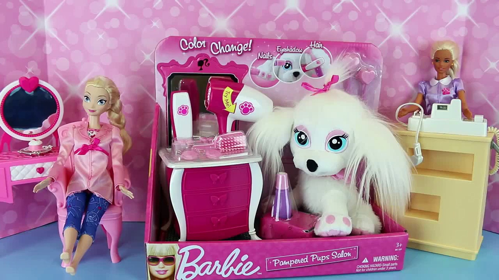 NEW BARBIE Color Changing Puppy Salon with Frozen Elsa Doll and Grooming  Dog by DisneyCarT - video Dailymotion