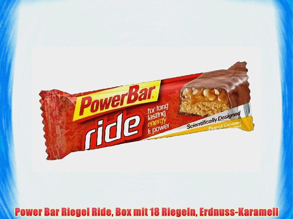 Power Bar Riegel Ride Box mit 18 Riegeln Erdnuss-Karamell