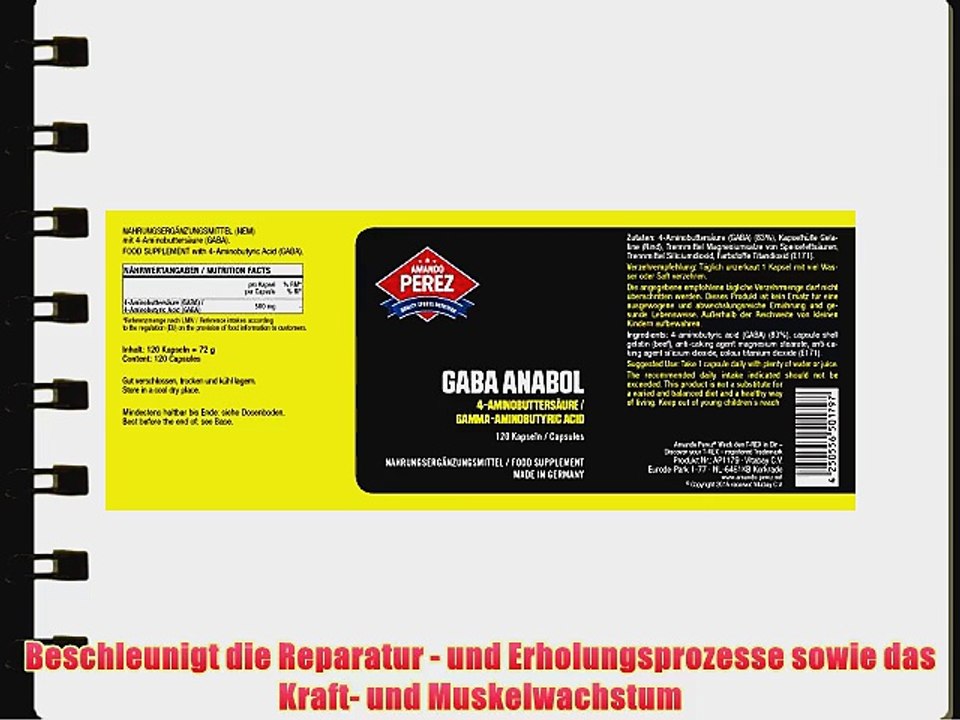 GABA Anabol (Gamma-aminobutyric acid) - HGH und Testosteron Booster - 500 mg - 120 Kapseln