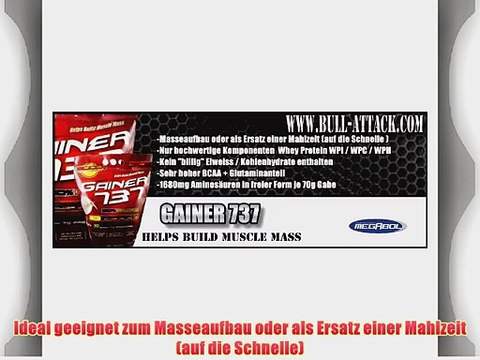 Megabol - Gainer 737 - Mass Gainer Whey Protein BCAA 3kg Erdbeere