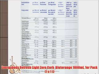 Energybody Refresh Light Zero Carb  Blutorange 1000ml 1er Pack (1 x 1 l)