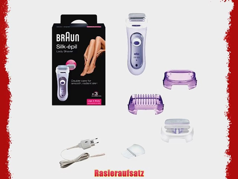 Braun Silk-?pil LS 5560 Lady Shaver kabelloser elektrischer Rasierer f?r Frauen mit 3 Aufs?tzen
