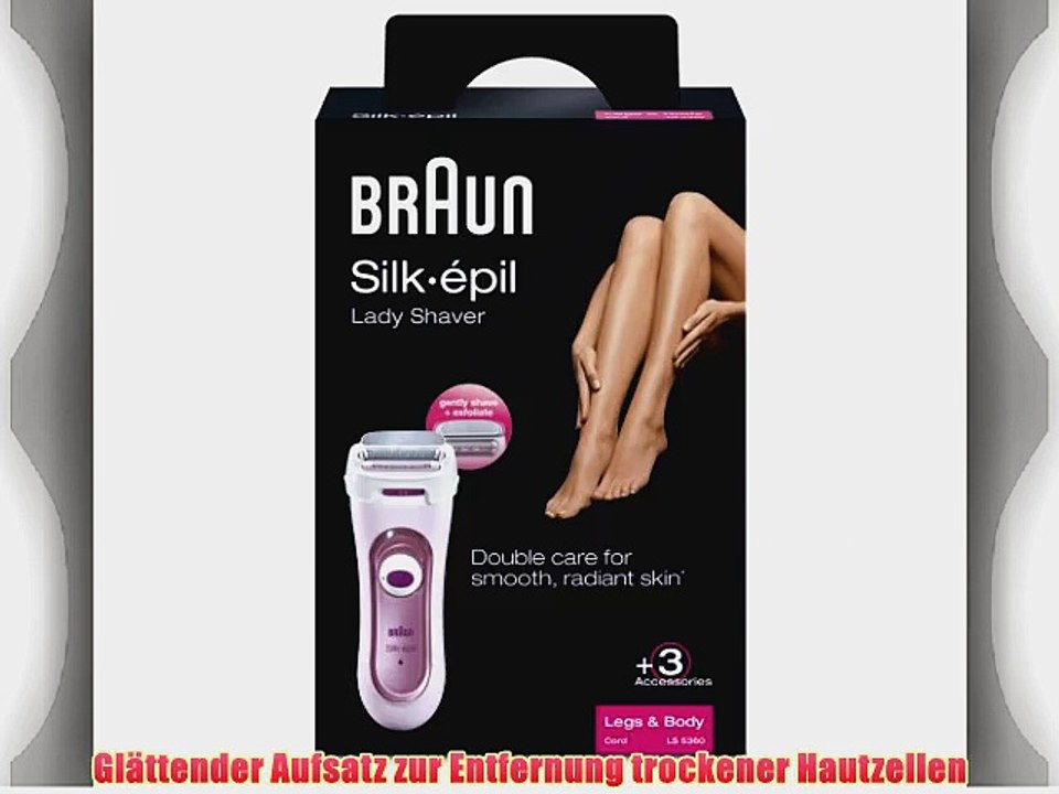 Braun silk-?pil ls 5360 lady shaver elektrischer rasierer f?r frauen mit 3 aufs?tzen