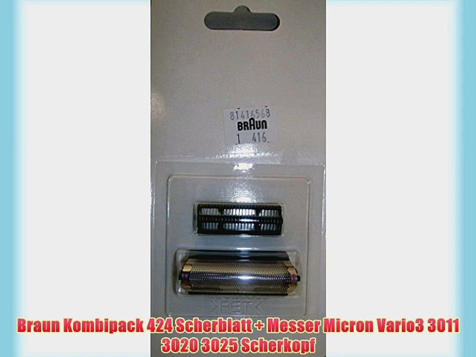 Braun Kombipack 424 Scherblatt   Messer Micron Vario3 3011 3020 3025 Scherkopf