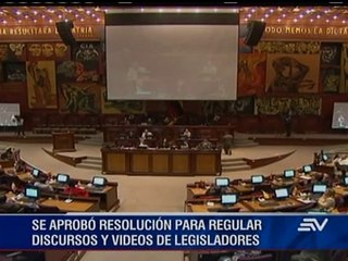 Asamblea aprobó resolución que regula difusión de videos en debates