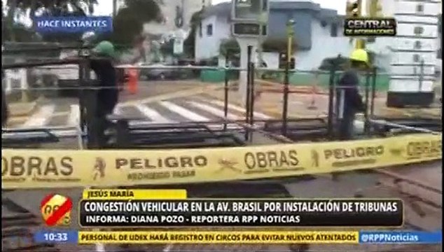 Jesús María: Cierre de vías auxiliares por instalación de estrados generan caos