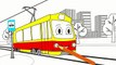 Let’s color a tram! Learning colors  Educational cartoons for children