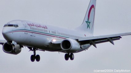 Boeing 737-800 Royal Air Maroc Landing in Frankfurt Airport. Flight AT810. Reg. CN-ROY. Plane Spotting