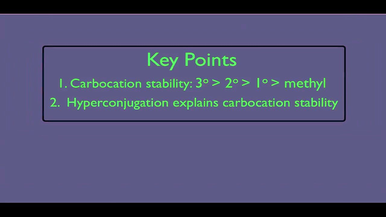 Carbocation Stability and Hyperconjugation in Organic Chemistry