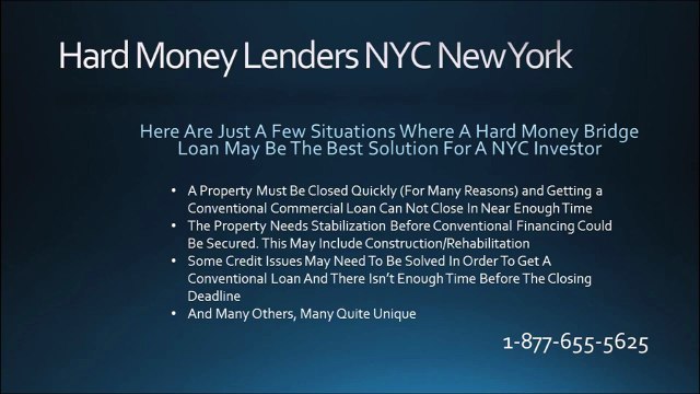 Hard Money Lenders NYC