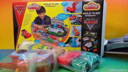PLAY DOH Cars 2 Mold N Go Speedway Playset Disney Pixar Hasbro McQueen and TowMater MsDisneyReviews