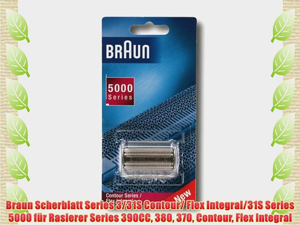 Braun Scherblatt Series 3/31S Contour/ Flex Integral/31S Series 5000 f?r Rasierer Series 390CC