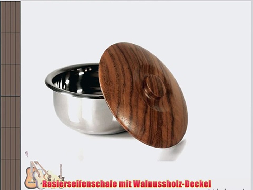 Rasierseifenschale mit Walnussholz-Deckel