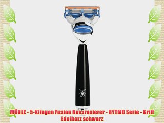 M?HLE - 5-Klingen Fusion Nassrasierer - RYTMO Serie - Griff Edelharz schwarz