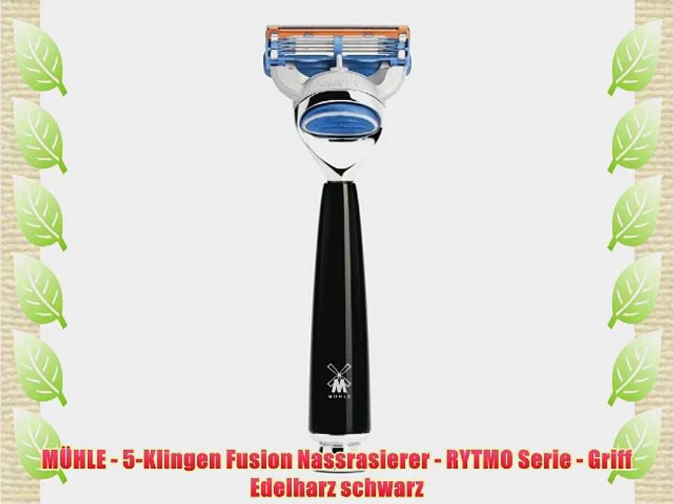 M?HLE - 5-Klingen Fusion Nassrasierer - RYTMO Serie - Griff Edelharz schwarz
