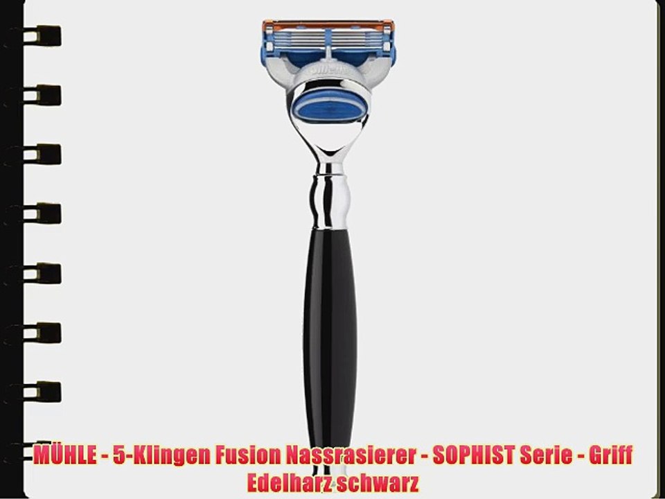 M?HLE - 5-Klingen Fusion Nassrasierer - SOPHIST Serie - Griff Edelharz schwarz