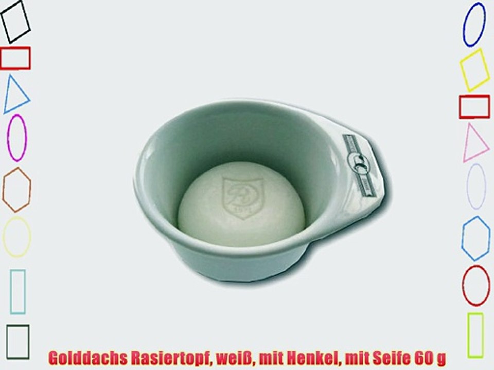 Golddachs Rasiertopf wei? mit Henkel mit Seife 60 g