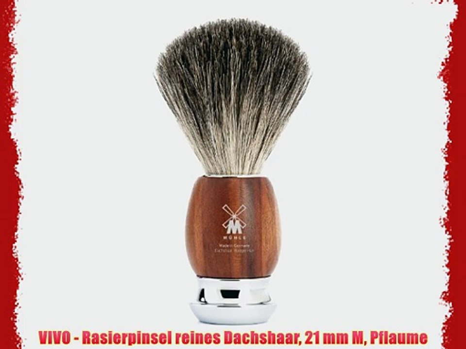VIVO - Rasierpinsel reines Dachshaar 21 mm M Pflaume