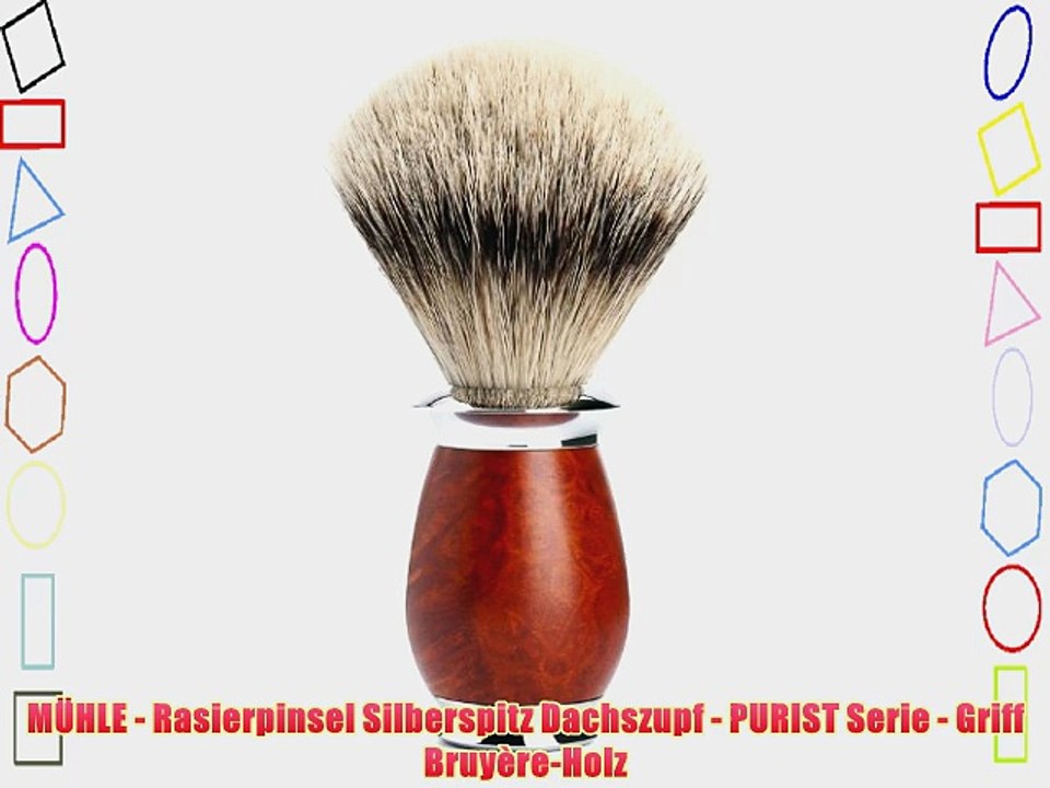 M?HLE - Rasierpinsel Silberspitz Dachszupf - PURIST Serie - Griff Bruy?re-Holz