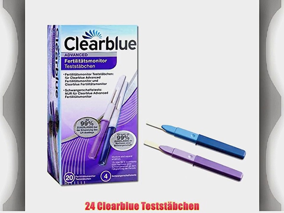 Clearblue Advanced Fertilit?tsmonitor mit 24 Testst?bchen   24 Ovulationstests und 12 Fr?hschwangerschaftstests