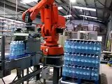 Robot palletizing water bottles