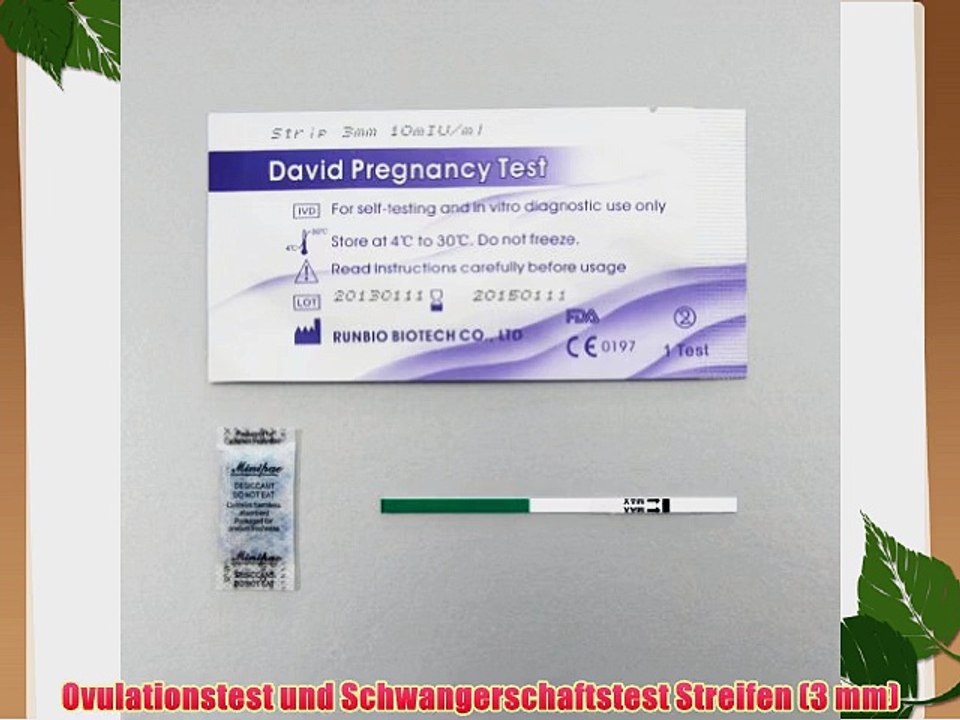 100 PURBAY Ovulationstest   5 Schwangerschaftstest Streifen 10mlu/ml LH Test by David