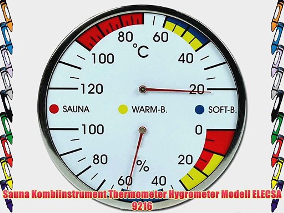 Sauna Kombiinstrument Thermometer Hygrometer Modell ELECSA 9216
