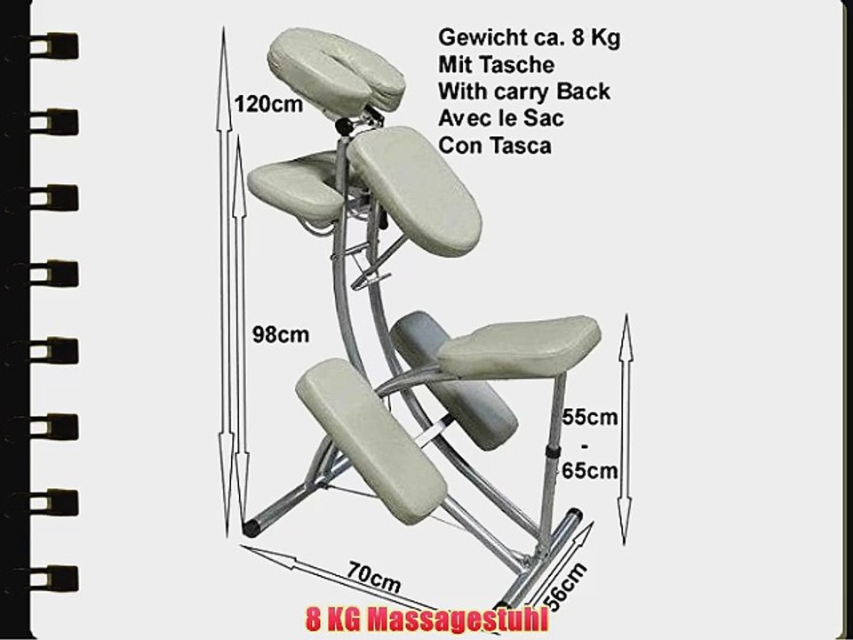 Aluminium Massagestuhl mit Tasche CREME - TSGPS Kingpower