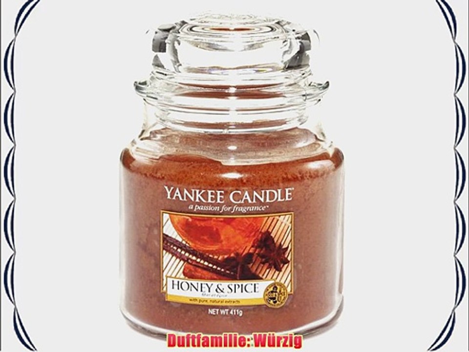 Yankee Candle Classic Housewarmer Mittel Honey/Spice Duftkerze Raum Duft im Glas / Jar 1246094E