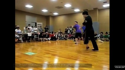 Un breakdancer improvise une figure inédite et on comprend pourquoi - Battle de breakdance