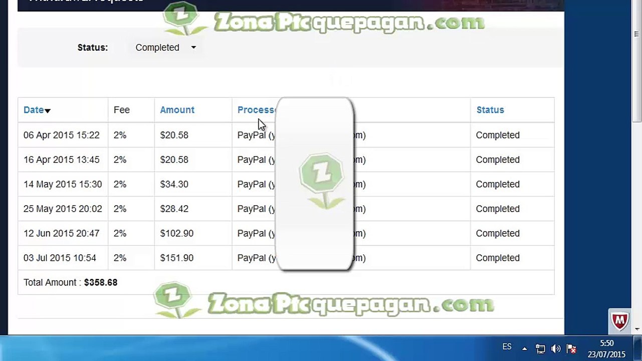 Payment #7 of TrafficMonsoon $148'96 The best PTC