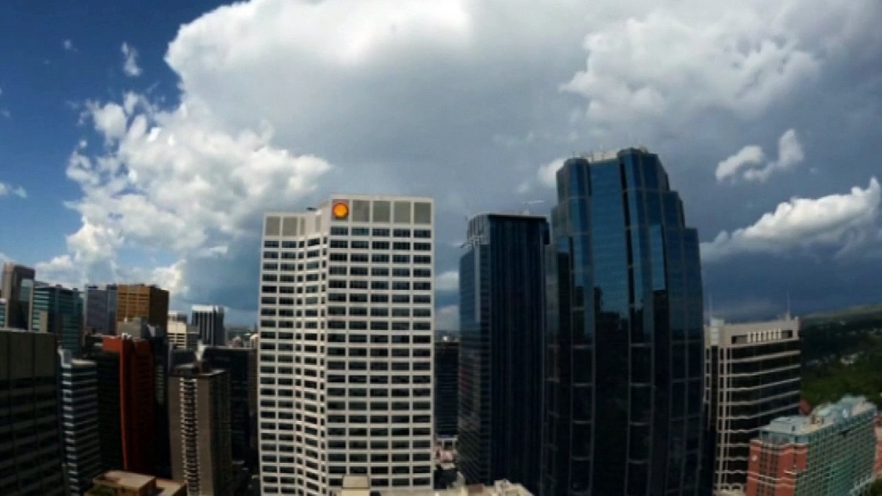 Funnel cloud forms over Calgary