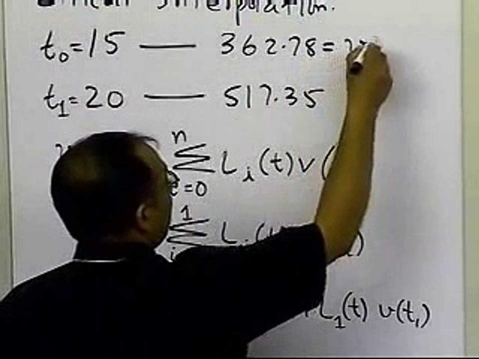 Lagrangian Interpolation Linear Interpolation Example