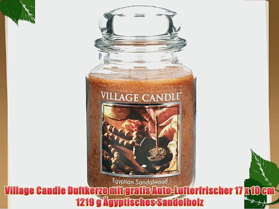 Village Candle Duftkerze mit gratis Auto-Lufterfrischer 17 x 10 cm 1219 g ?gyptisches Sandelholz