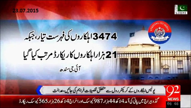 SC Karachi seeks report on bad police officers & Police Character Roll from Police Department