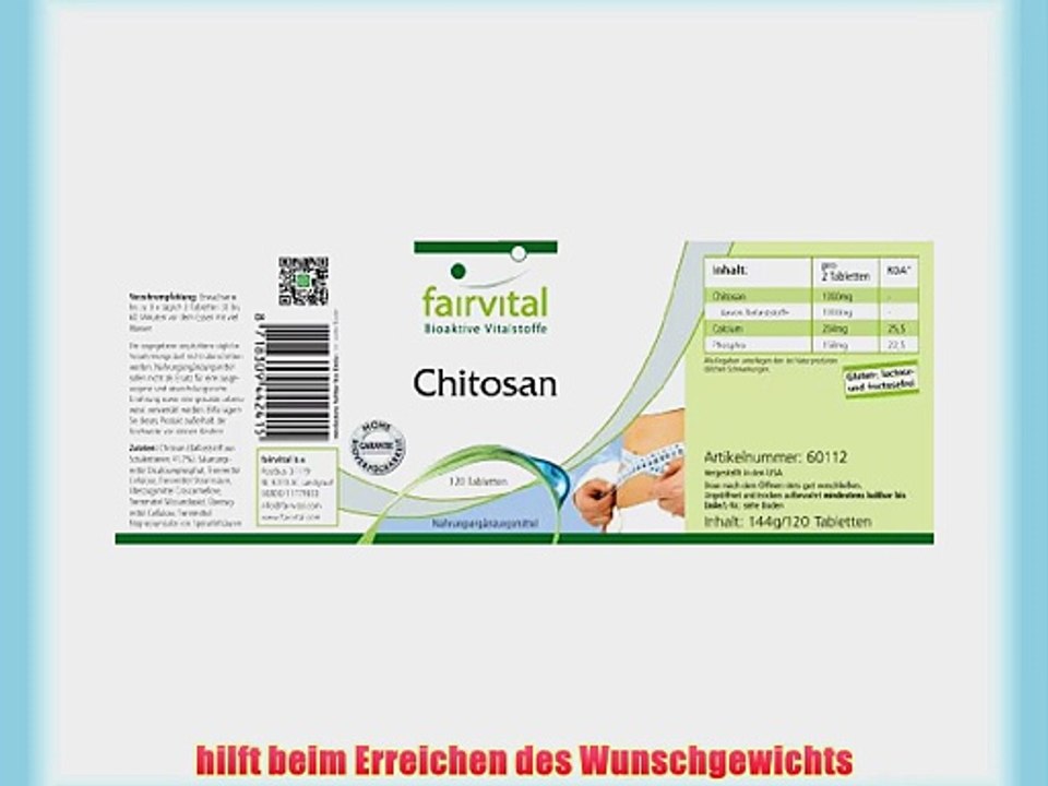 Chitosan Fettblocker 500mg 120 Tabletten