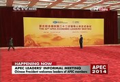President Xi Jinping welcomes leaders at the 2014 APEC Economic Leaders' Meeting