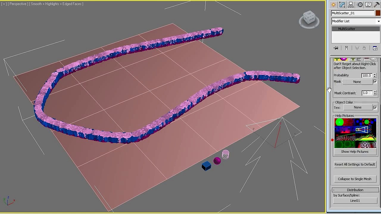 MultiScatter Tutorial #11 "Creating regular patterns by spline" option"